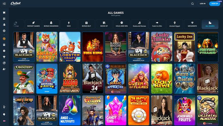 Oxibet Casino games page