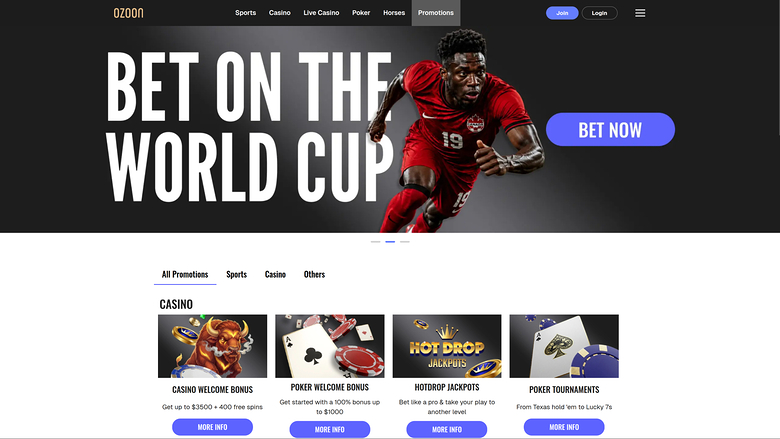 Ozoon Casino Desktop Promotions