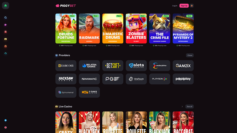 PiggyBet Casino Desktop Game Developers
