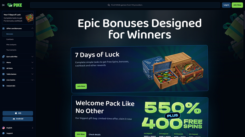 Pike Casino Desktop Promotions