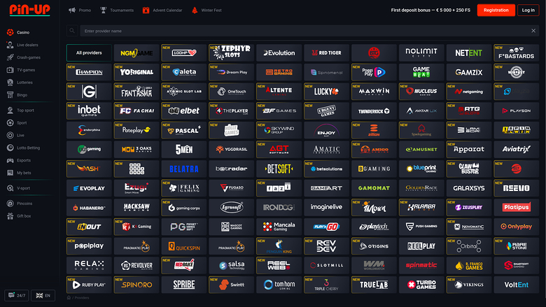 Pin Up Casino Desktop Game Developers