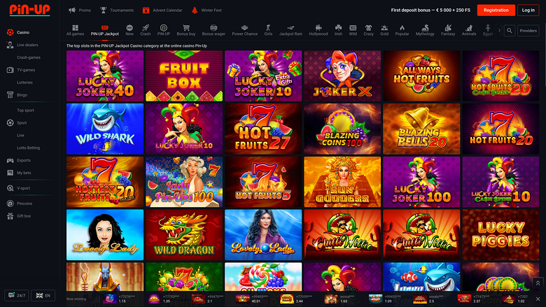 Pin Up Casino Desktop Jackpot