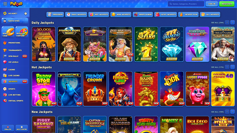 Pistolo Casino Desktop Jackpot