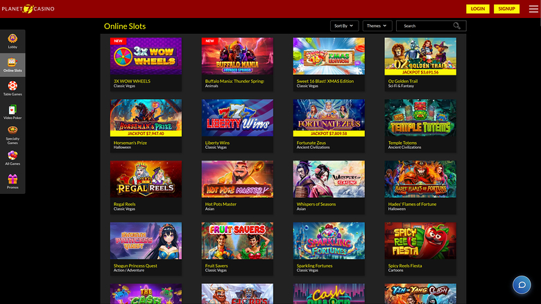 Planet 7 Casino Desktop Games