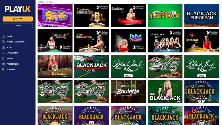Play UK Casino Desktop Live Dealer