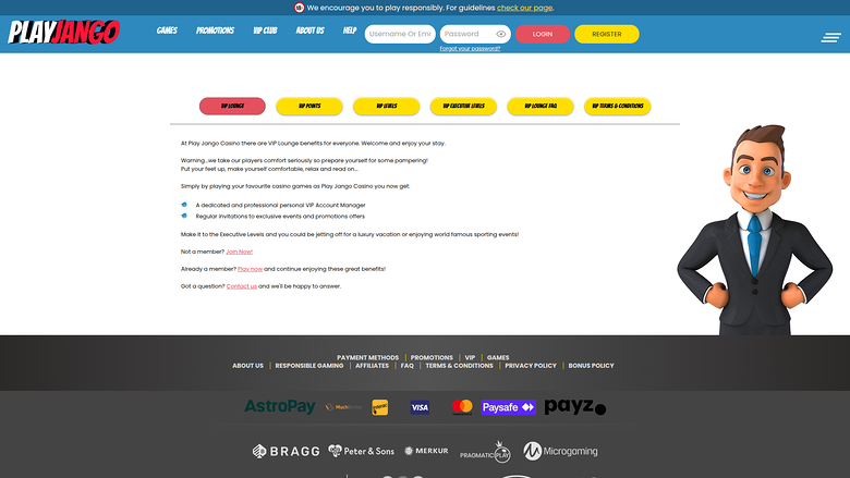 Play Jango Casino Desktop VIP Program
