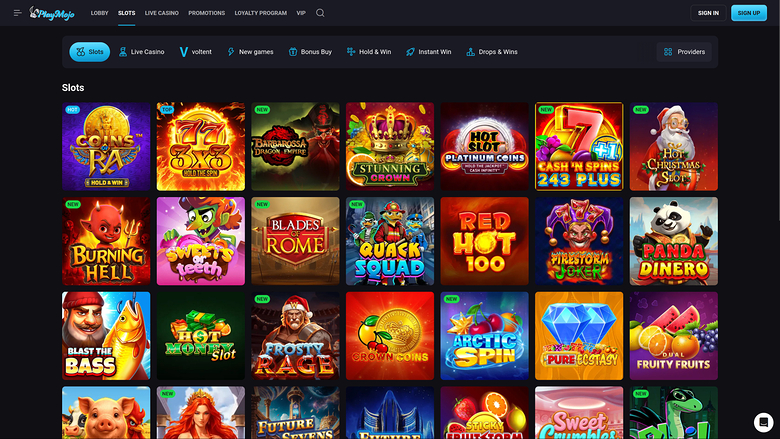PlayMojo Casino Desktop Games