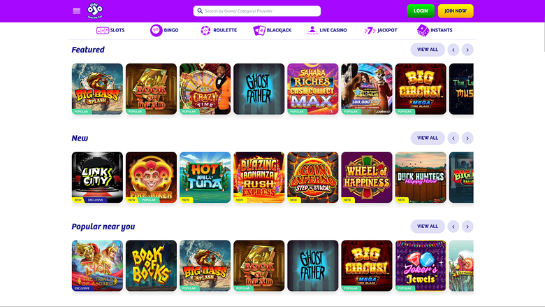 PlayOJO Casino Desktop Games