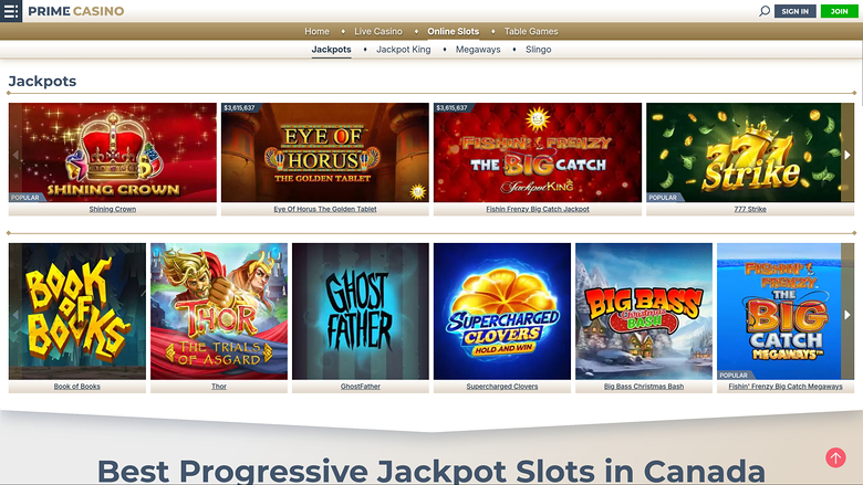 Prime Casino Desktop Jackpot