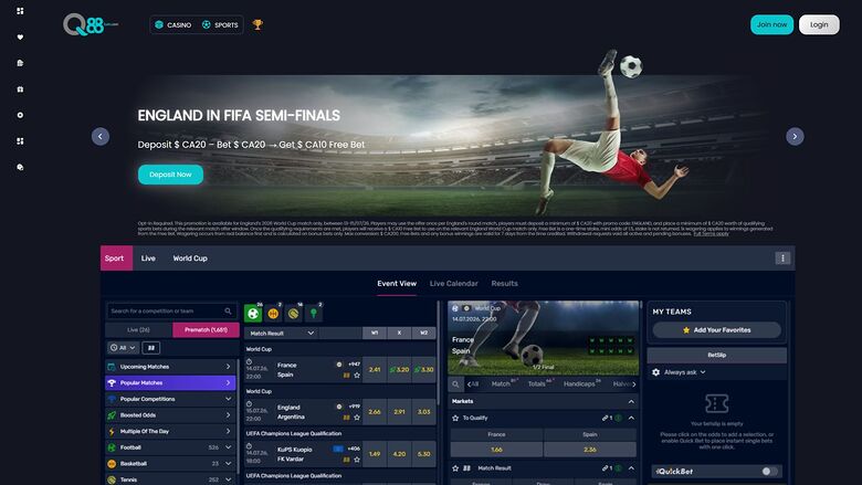 Q88bets Desktop Sports