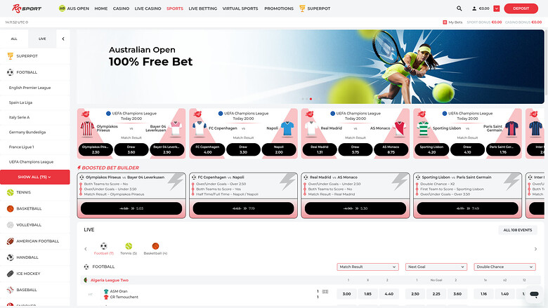 RealSpin Casino Desktop Sports