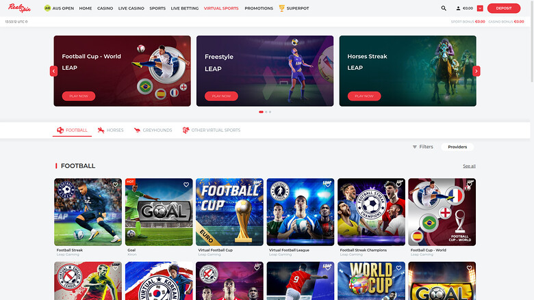 RealSpin Casino Desktop Virtual Sports