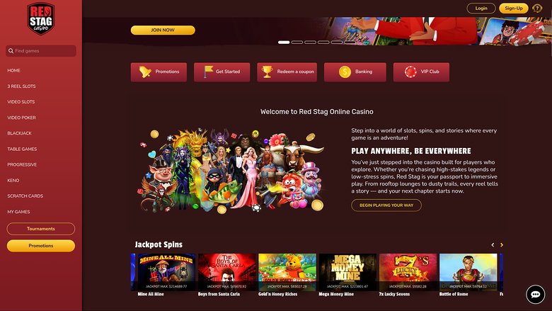 Red Stag Casino Desktop Jackpot