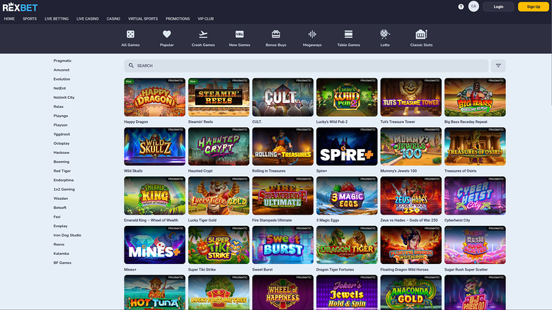 Rexbet Casino Desktop Games Developers