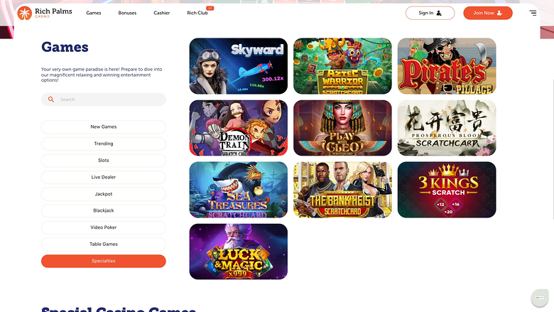 Rich Palms Casino Desktop Specialties