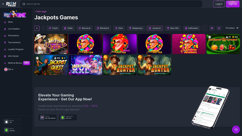 RichPrize Casino Desktop Jackpot