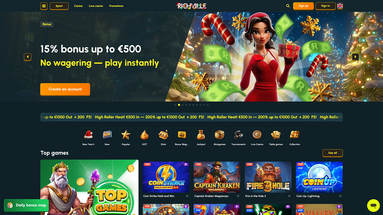 Richville Casino Desktop Homepage