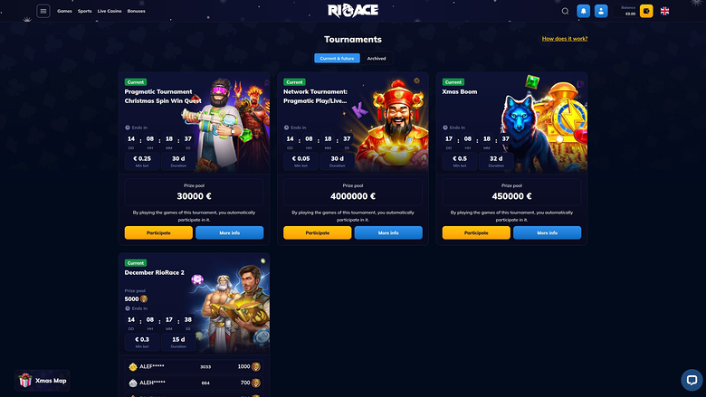 Rioace Casino Desktop Tournaments
