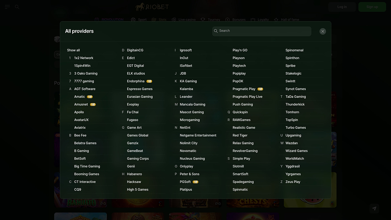 RioBet Casino Desktop Game Developers