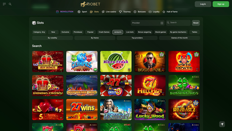RioBet Casino Desktop Jackpot