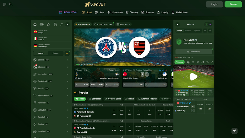RioBet Casino Desktop Sport