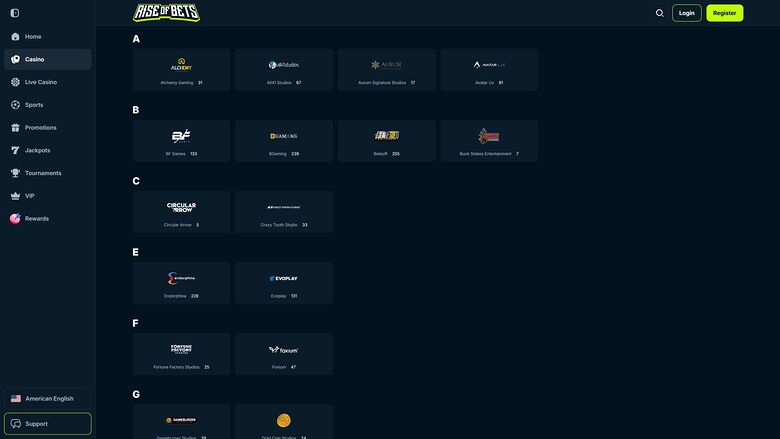 Rise of Bets Casino Desktop Game Developers