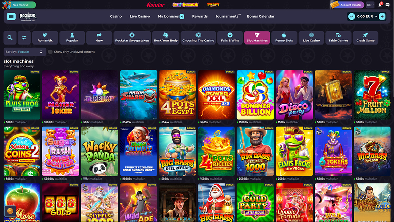 RockstarWin Casino Desktop Games