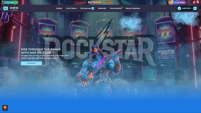 RockstarWin Casino Desktop Homepage