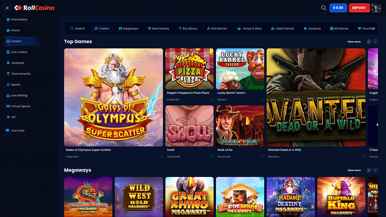 RollCasino Desktop Games