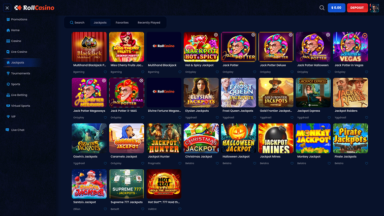 RollCasino Desktop Jackpot