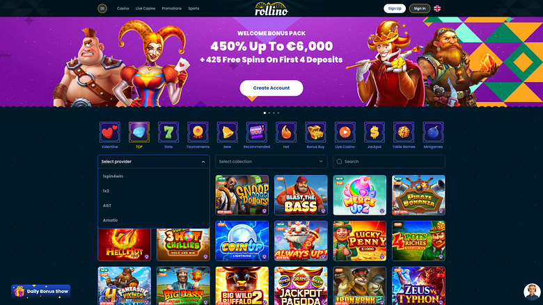 Rollino Casino Desktop Game Developers
