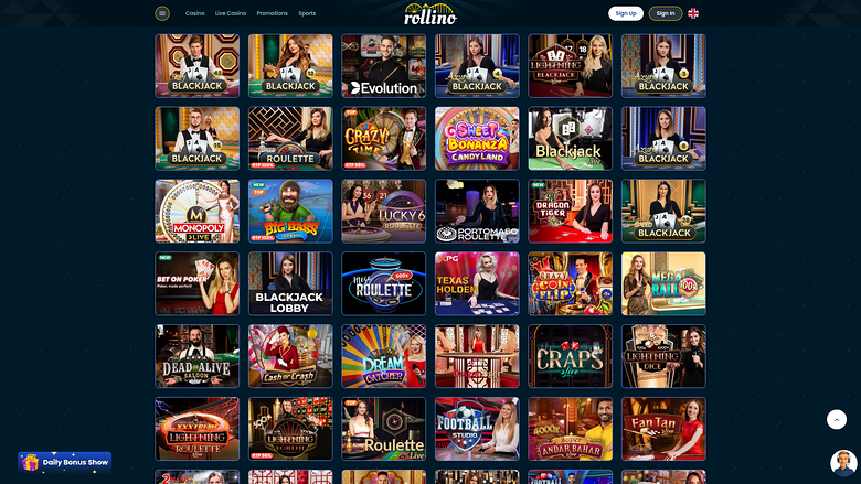 Rollino Casino Desktop Live Dealer