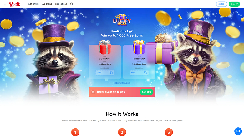 Rooli Casino Desktop Lucky Box