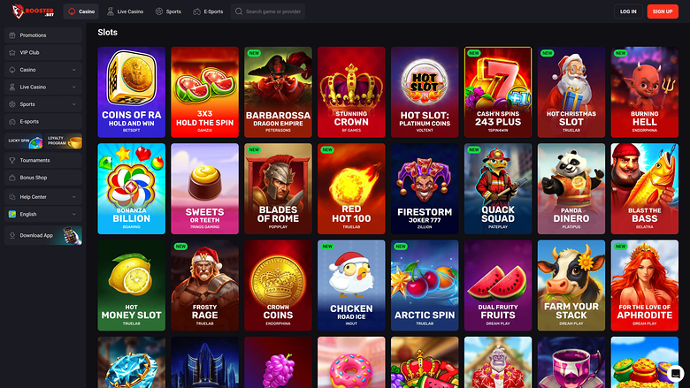 Rooster Bet Desktop Games