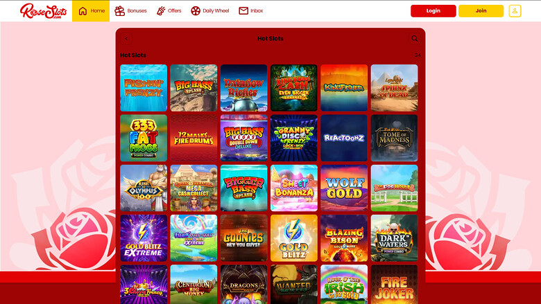 Rose Slots Casino Desktop Games