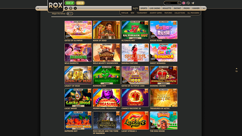Rox Casino Desktop Games