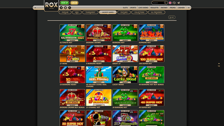 Rox Casino Desktop Jackpot