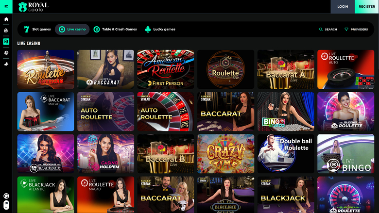 Royal Coala Casino Desktop Live Dealer