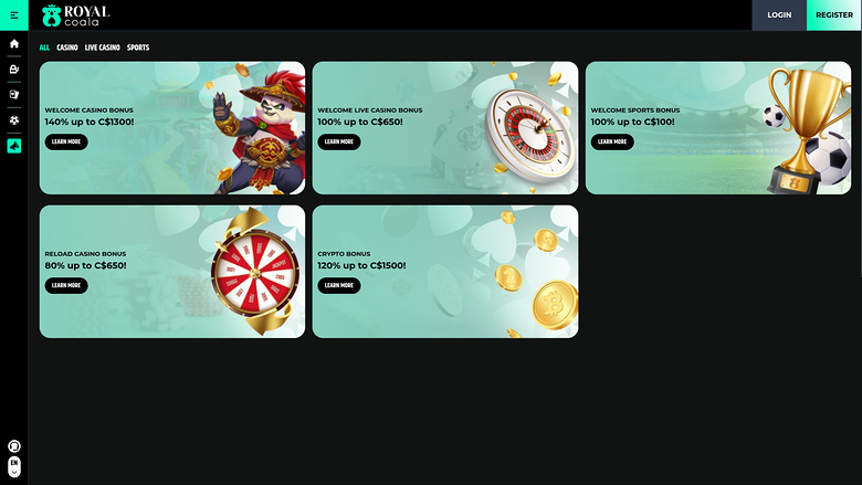 Royal Coala Casino Desktop Promotions
