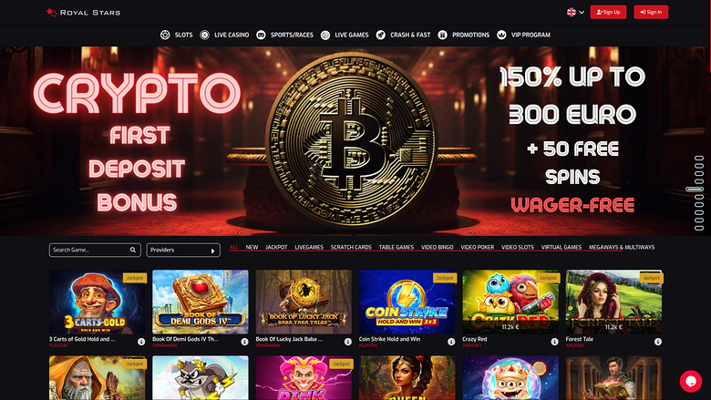 Royal Stars Casino Desktop Homepage