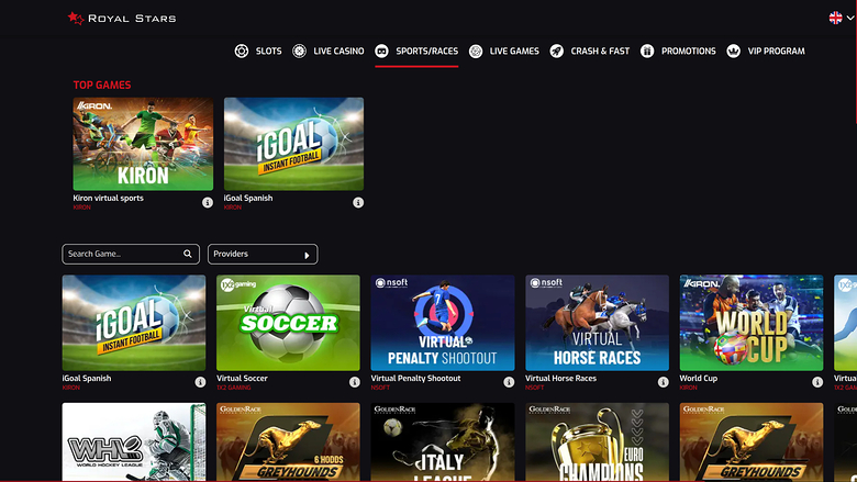 Royal Stars Casino Desktop Virtual Sports