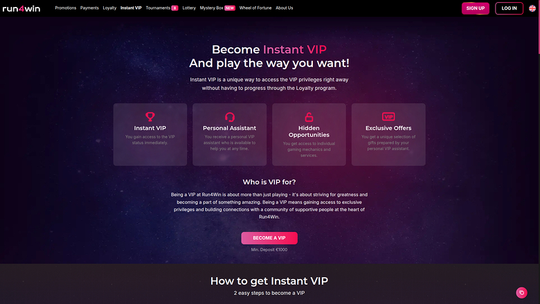 Run4Win Casino Desktop VIP Program