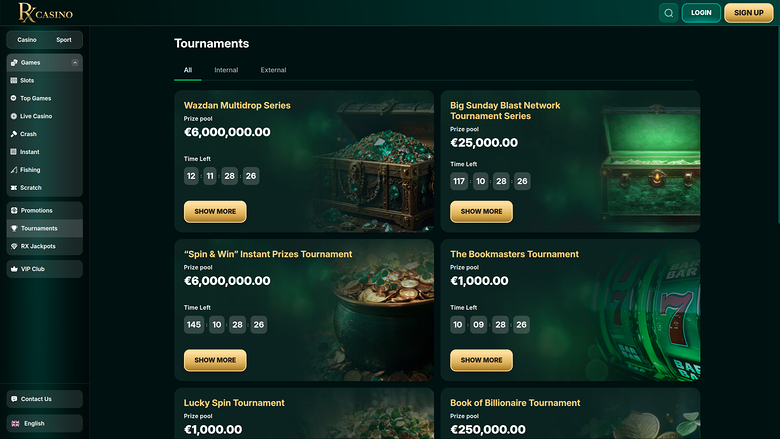 RX Casino Desktop Tournaments