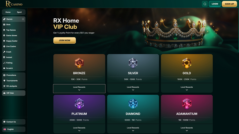 RX Casino Desktop VIP Program