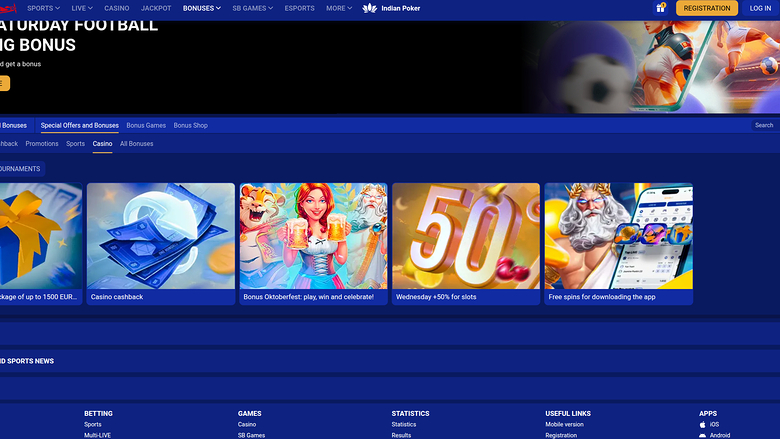 SapphireBet Casino Desktop Promotions