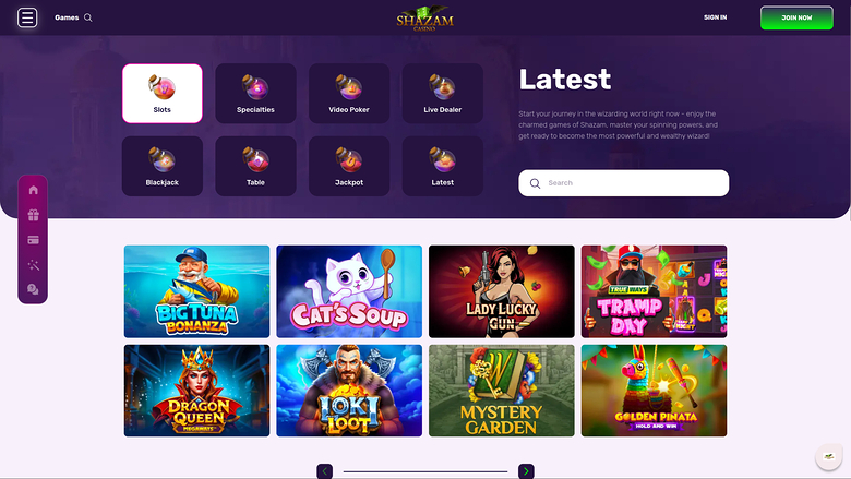 Shazam Casino Desktop Games