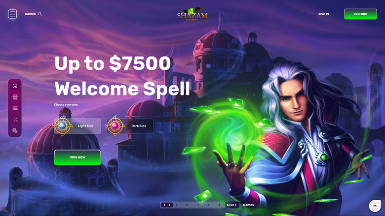 Shazam Casino Desktop Homepage