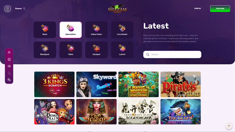 Shazam Casino Desktop Specialty Games