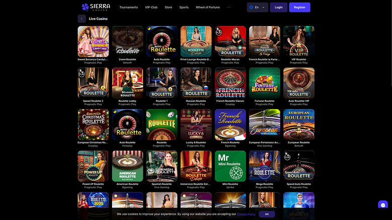 Sierra Casino Desktop Live Dealer