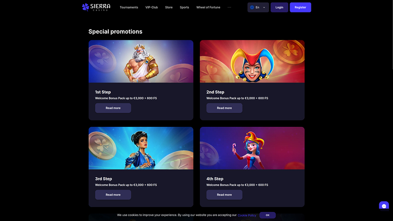 Sierra Casino Desktop Promotions
